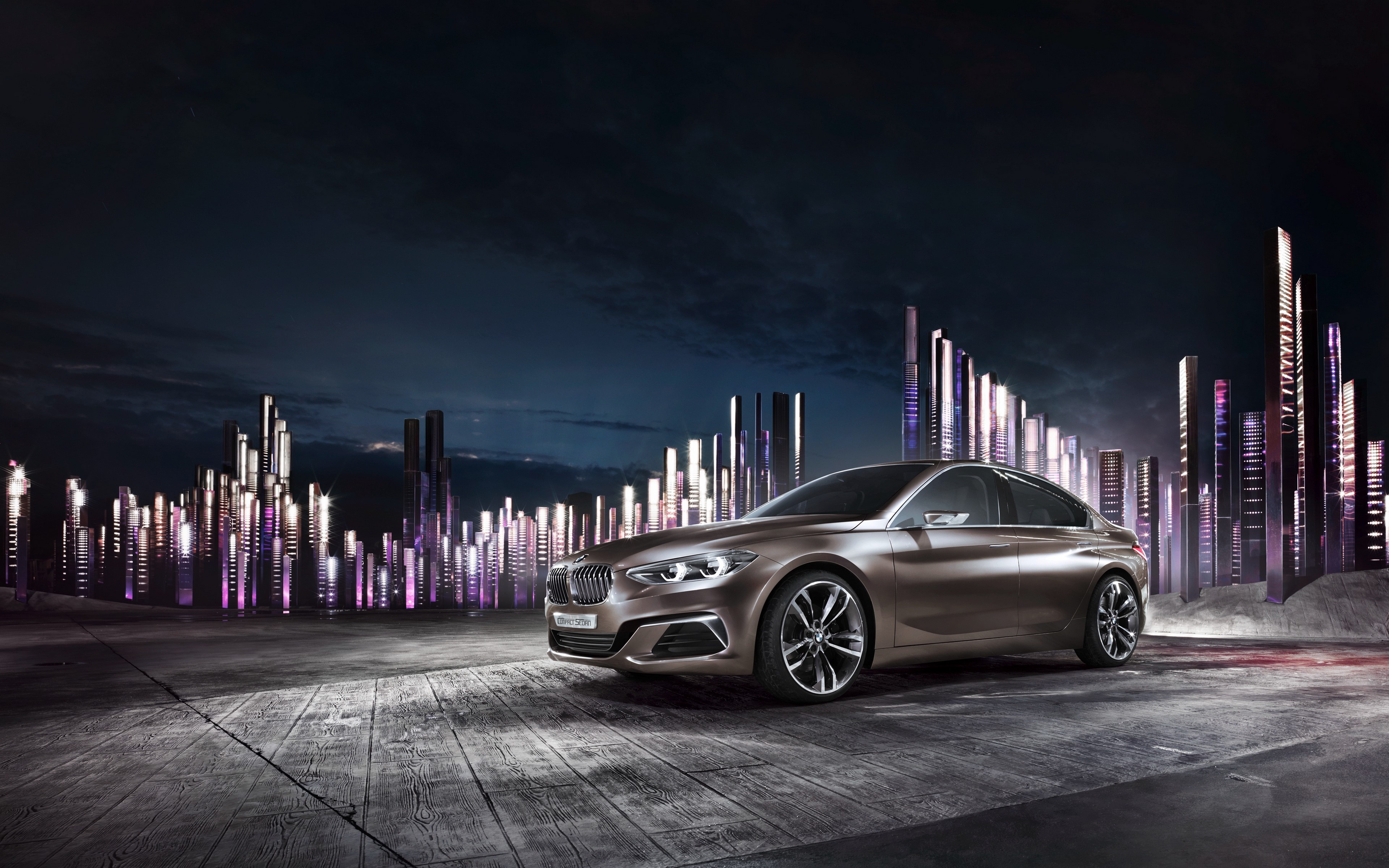 BMW Concept Car in Futuristic City HD Wallpaper