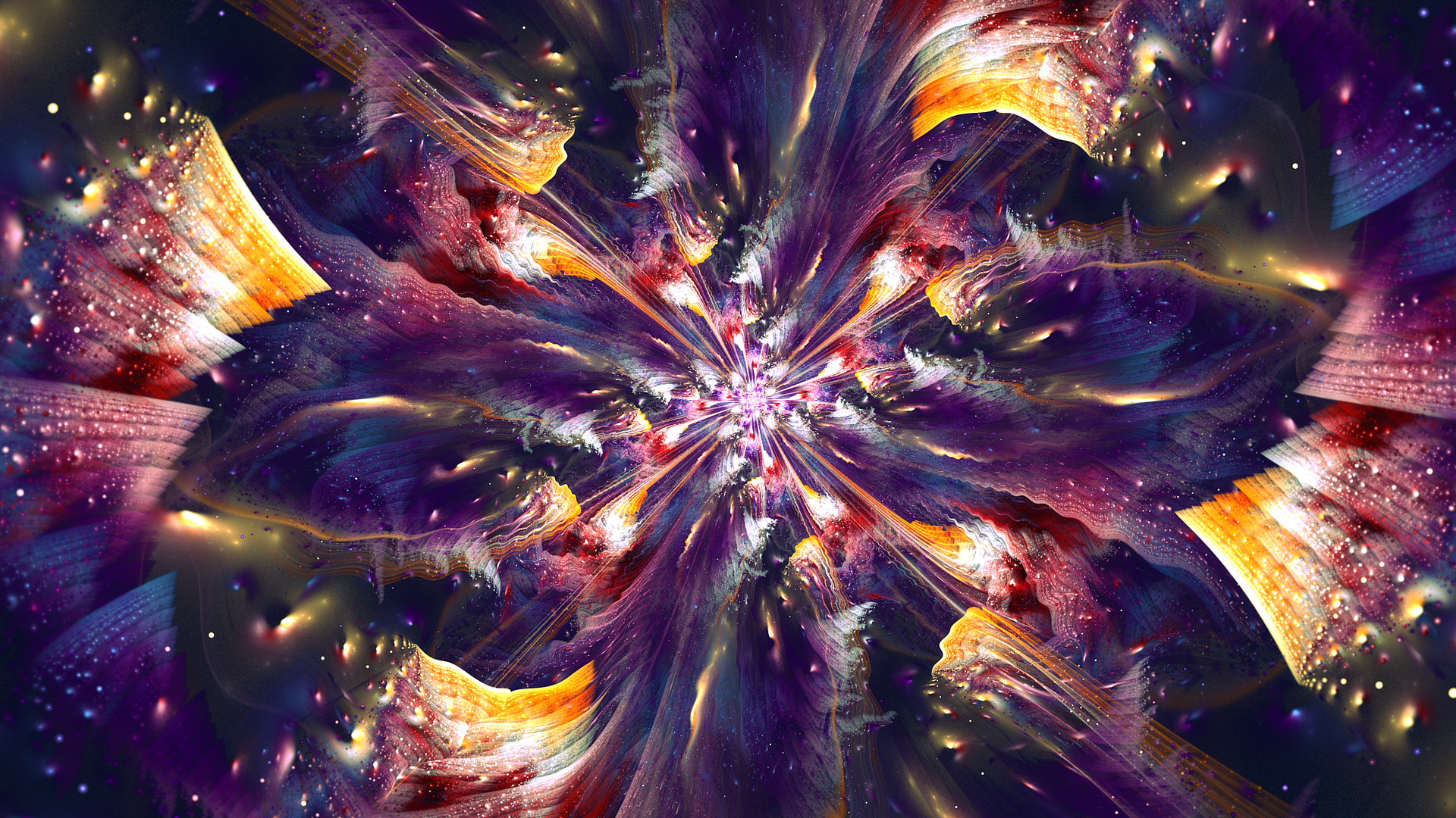 Abstract purple fractal digital art HD Wallpaper