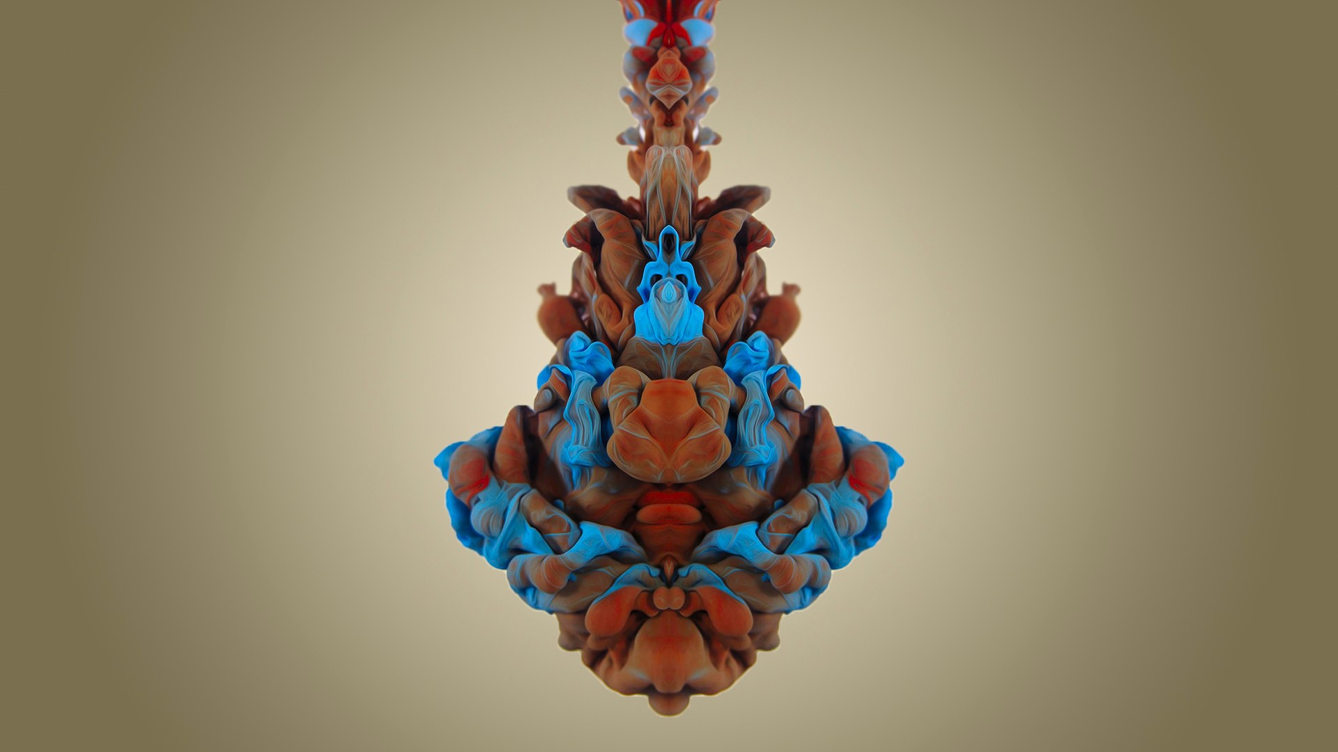 Symmetrical ink drop abstract art HD Wallpaper