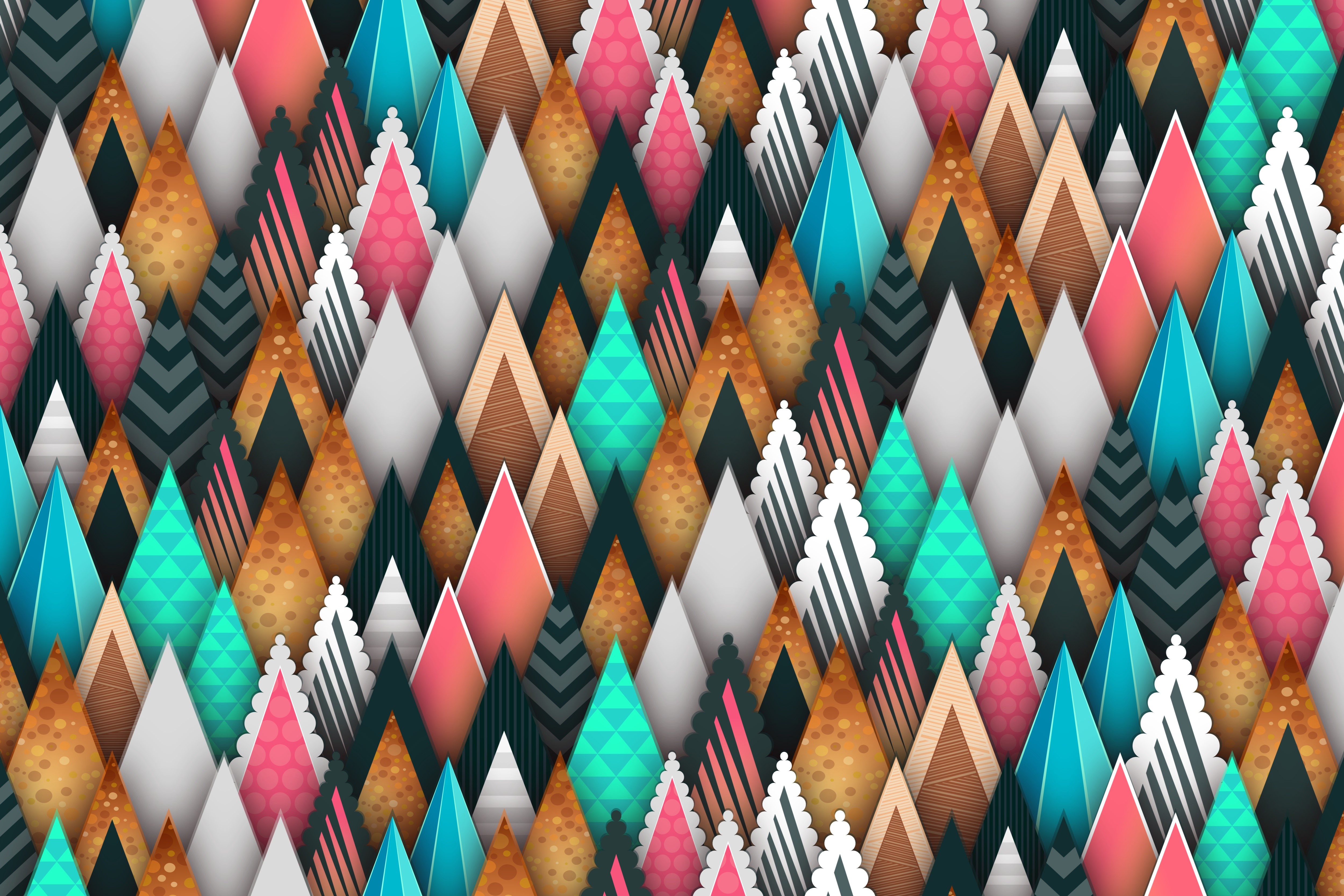Abstract colorful geometric diamond pattern HD Wallpaper