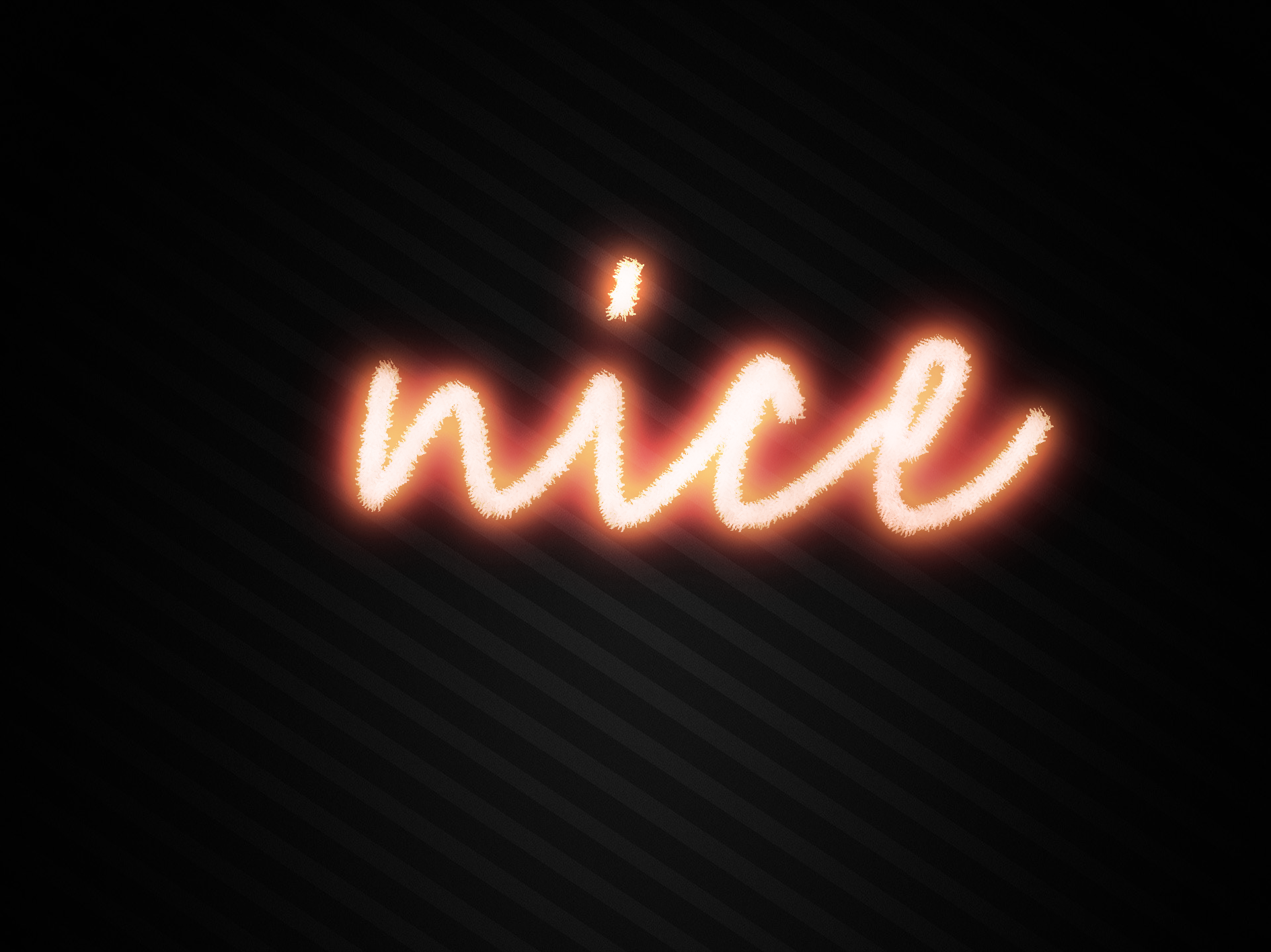 The word "nice" in glowing orange script HD Wallpaper