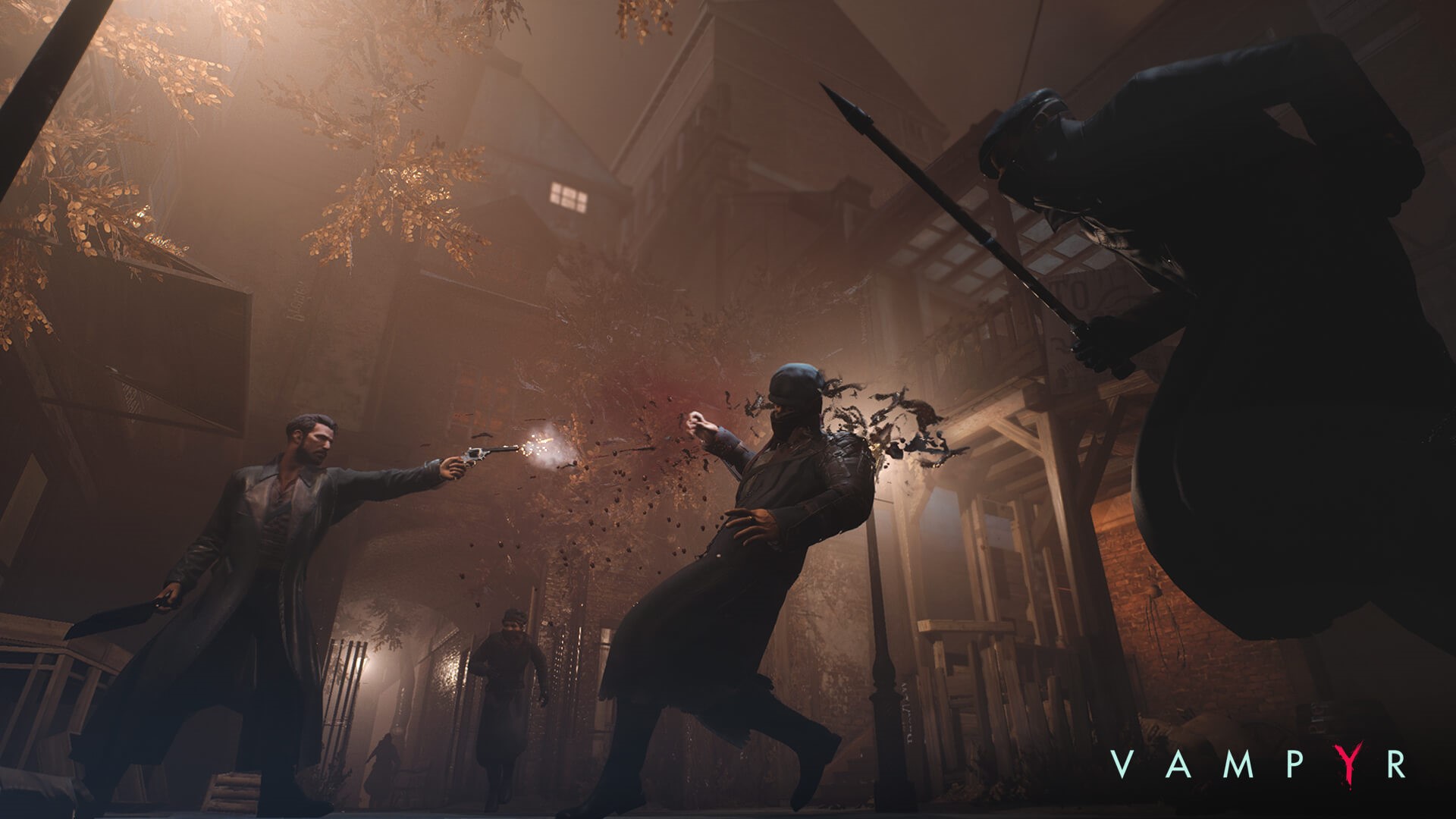 Vampyr game art with characters in combat HD Wallpaper