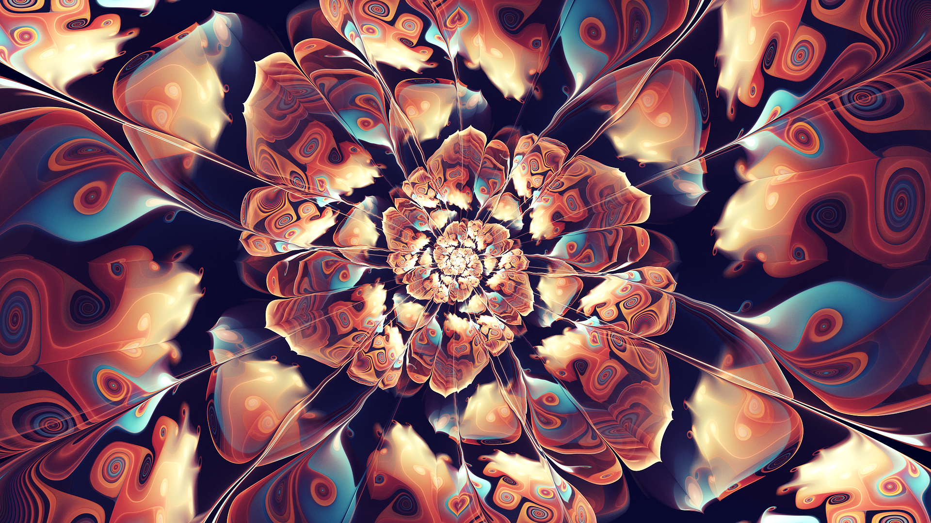 Abstract fractal flower artwork HD Wallpaper