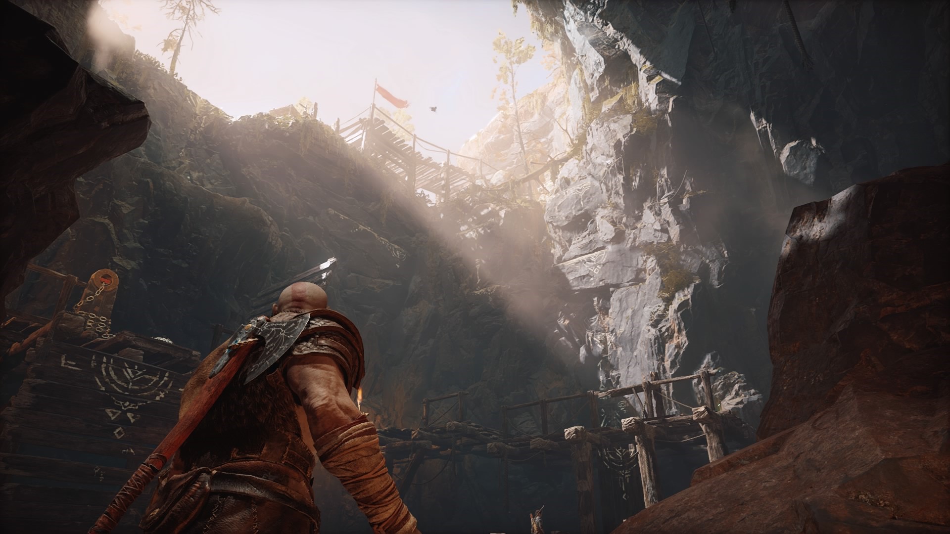 Kratos from God of War (2018) in a cave HD Wallpaper