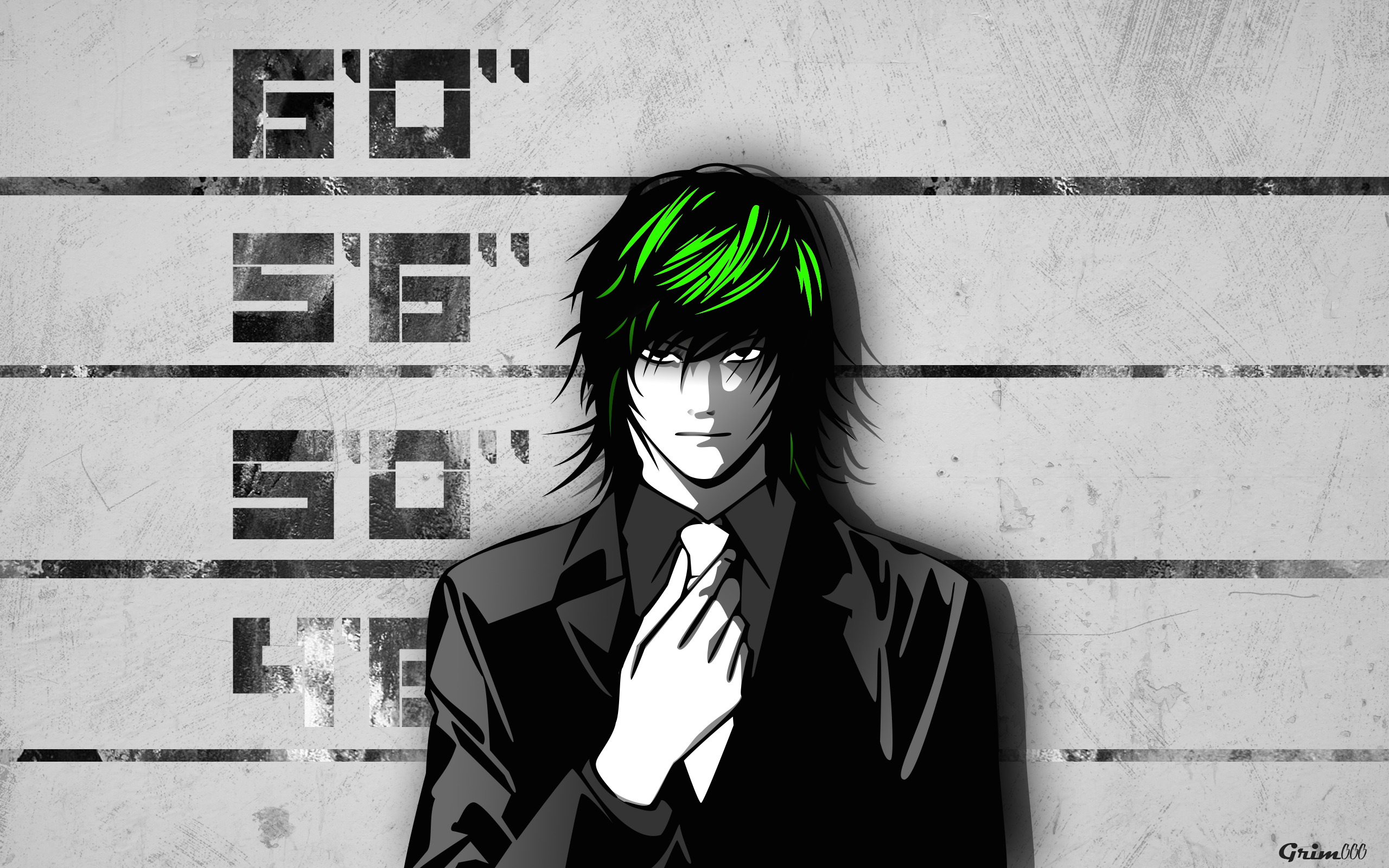 Anime character with green hair in a suit HD Wallpaper