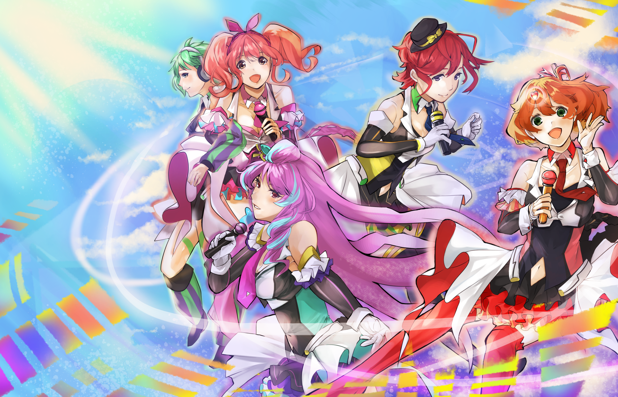 Macross Delta: Mikumo, Reina, Freyja, and Makina singing HD Wallpaper