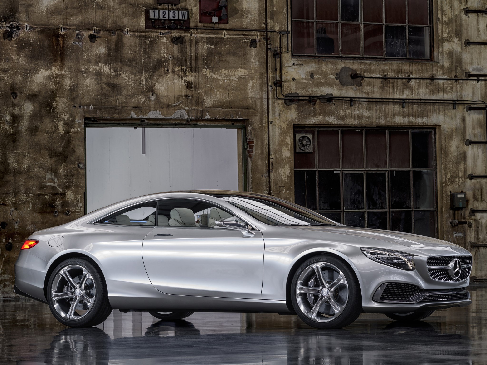 Silver Mercedes-Benz S-Class Coupe Concept car HD Wallpaper