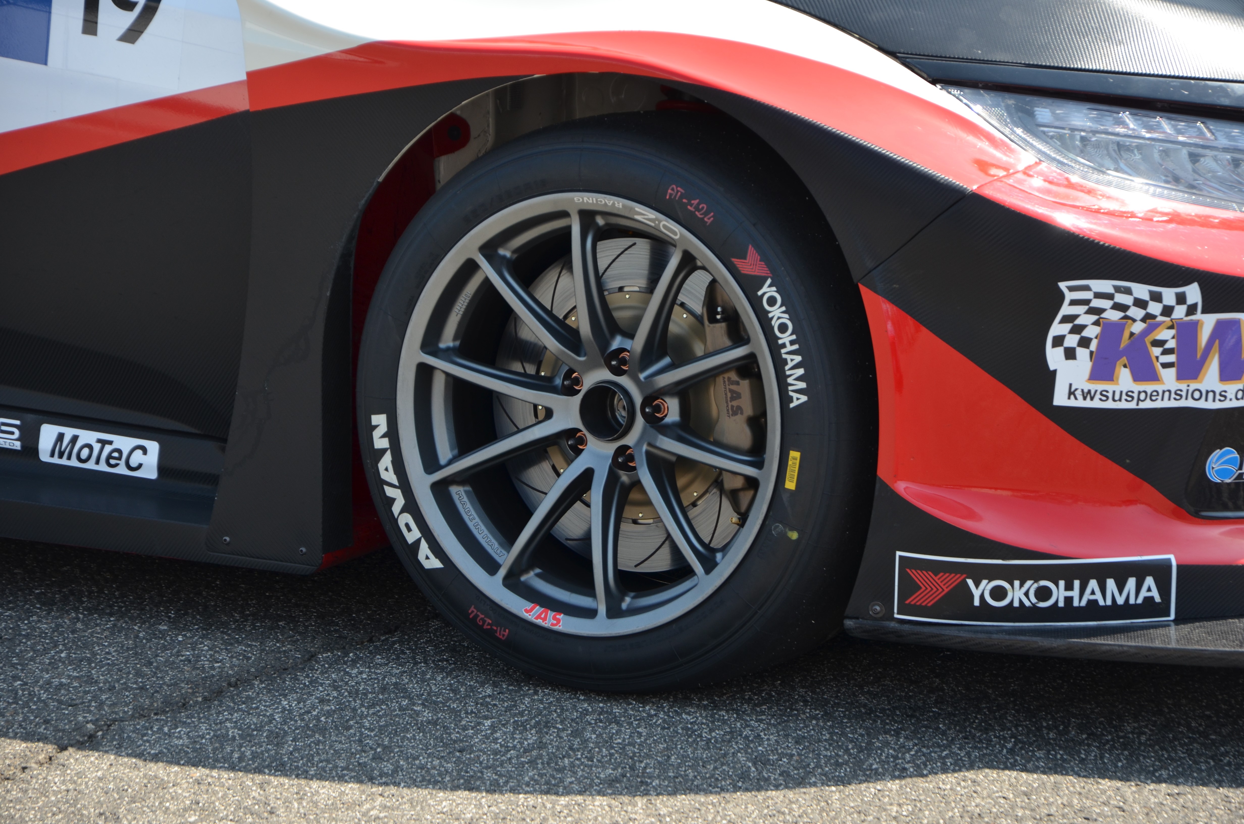 Racing car wheel with Yokohama tires HD Wallpaper