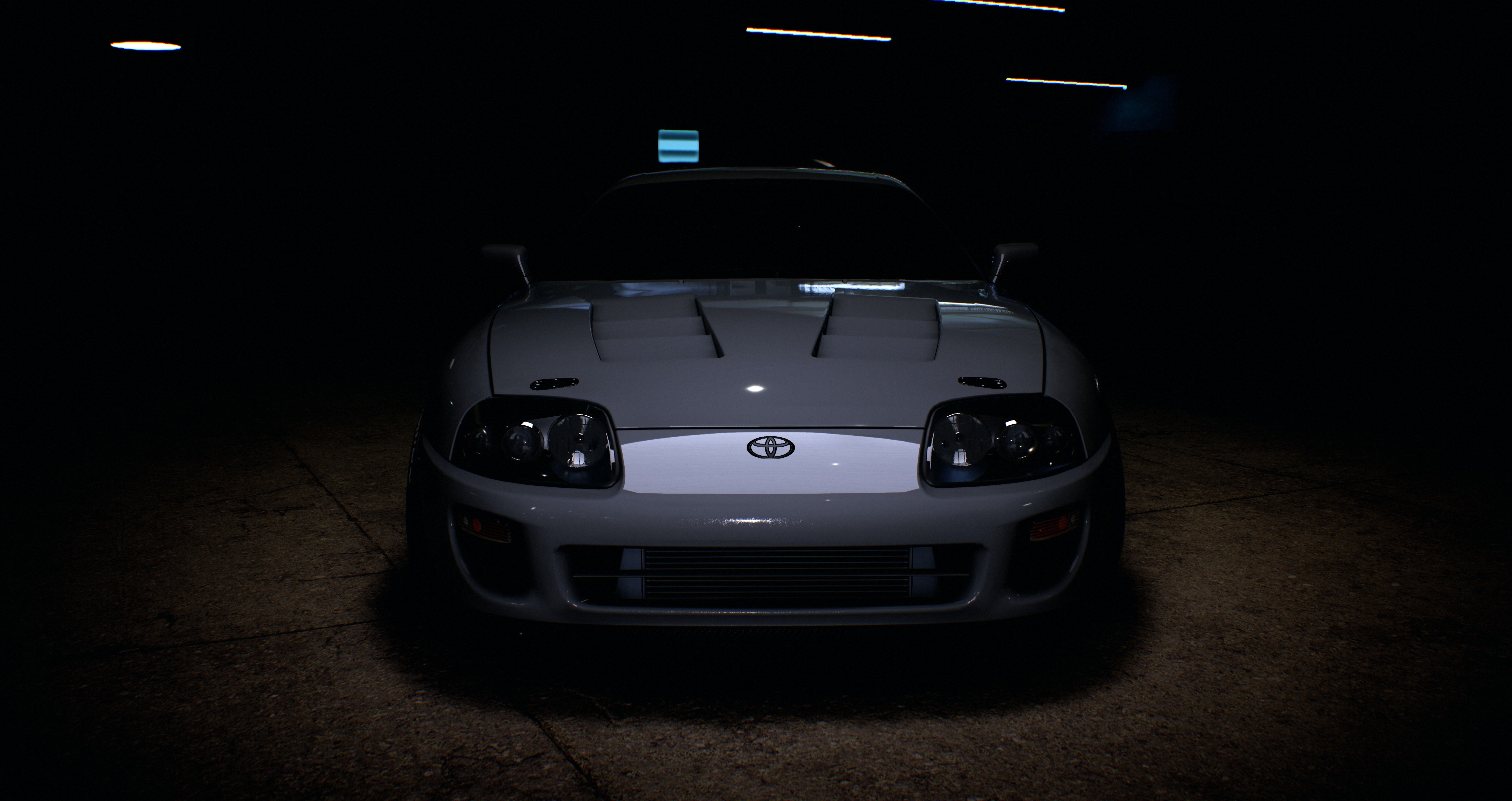 4K Gray Toyota Supra Front View HD Wallpaper