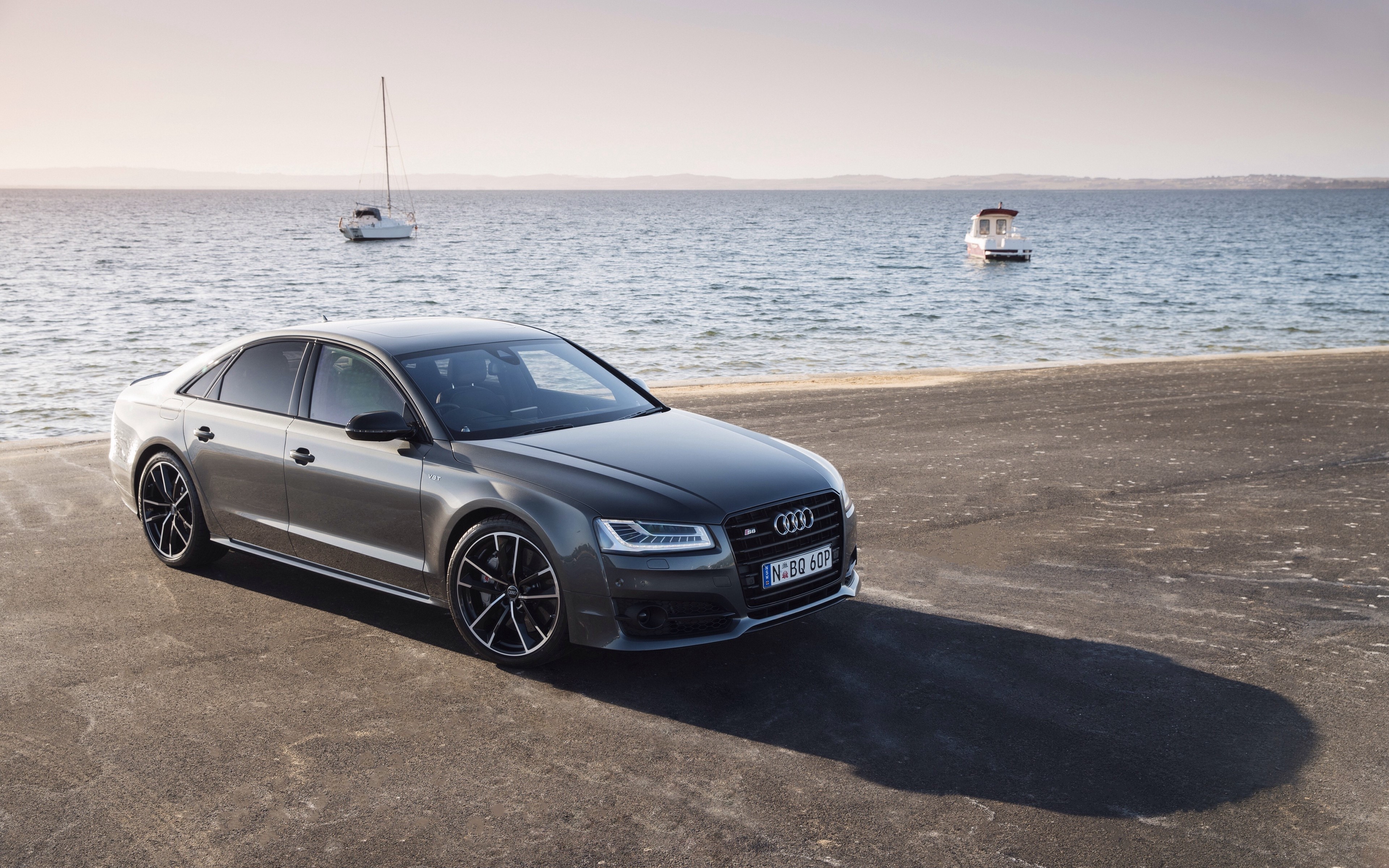 Audi S8 by the Water HD Wallpaper