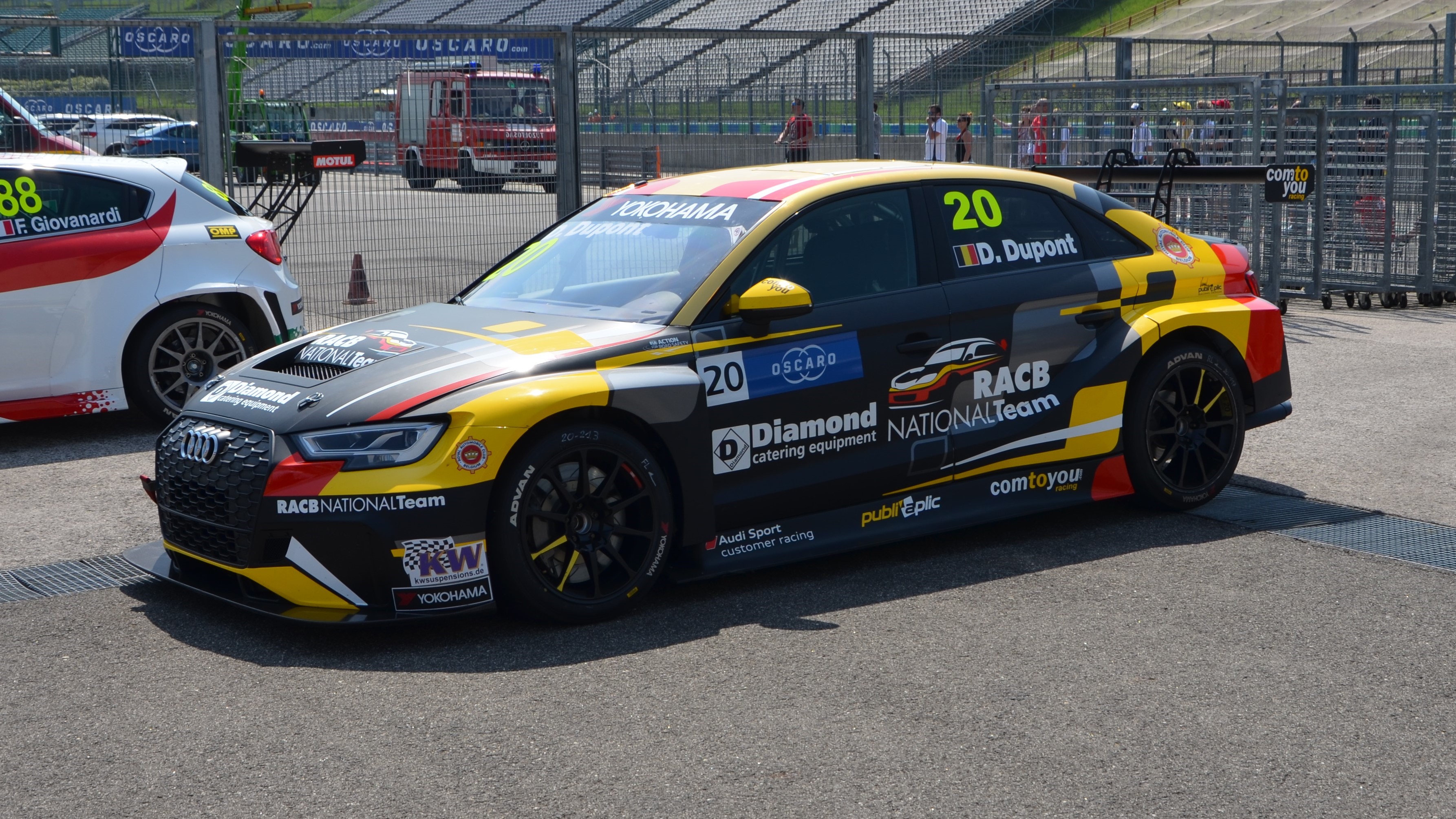 Audi RS3 race car with D. Dupont and RACB National Team livery HD Wallpaper