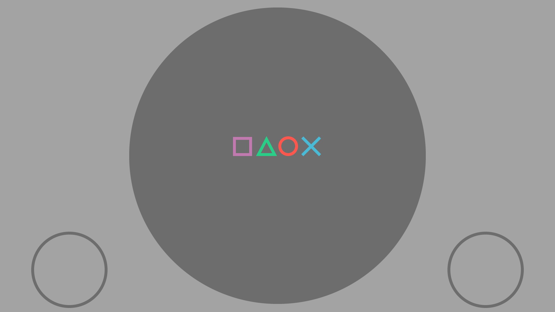 Minimalist PlayStation symbols on gray background HD Wallpaper