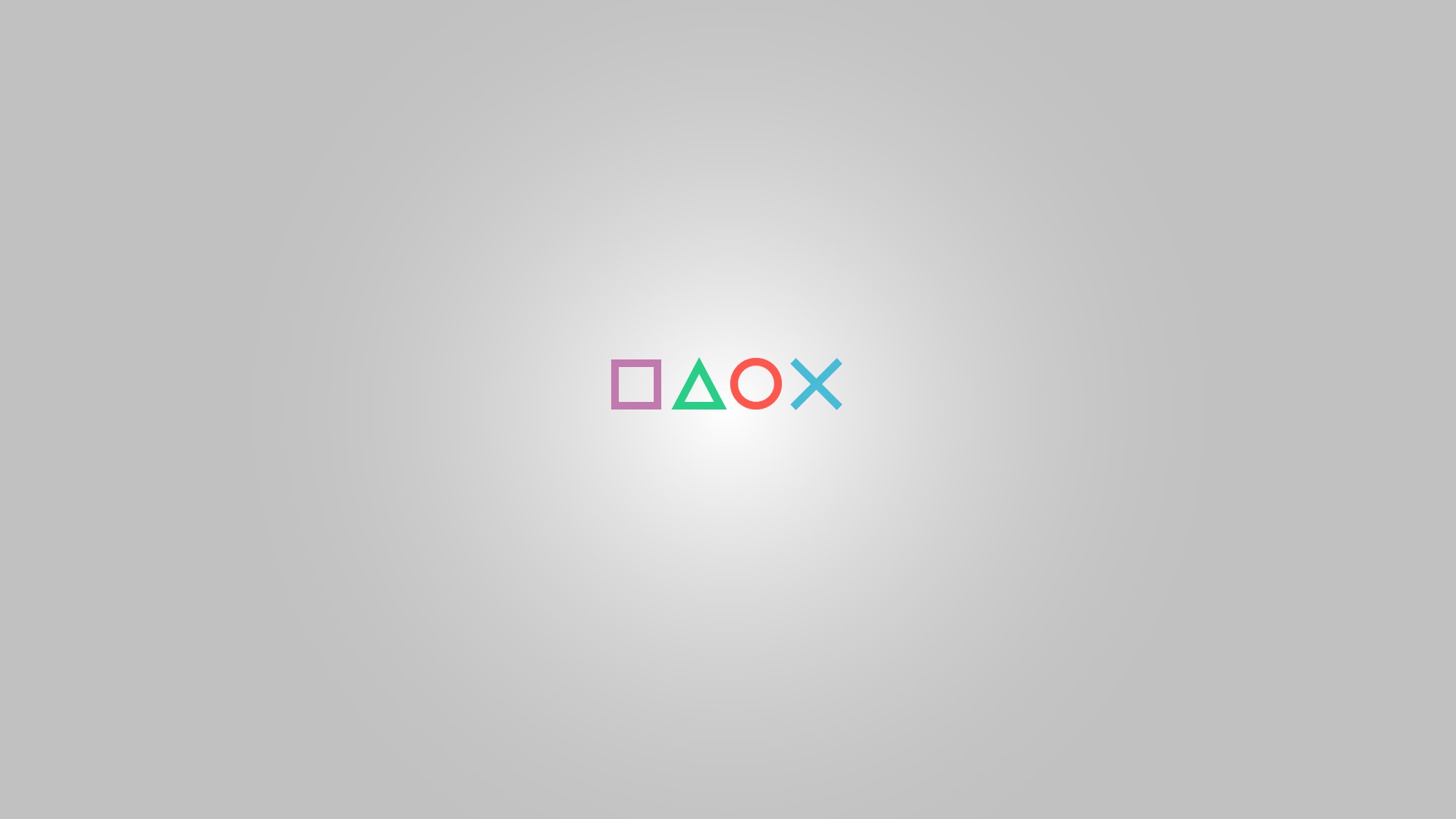 PlayStation Symbols on Gray Gradient Background HD Wallpaper
