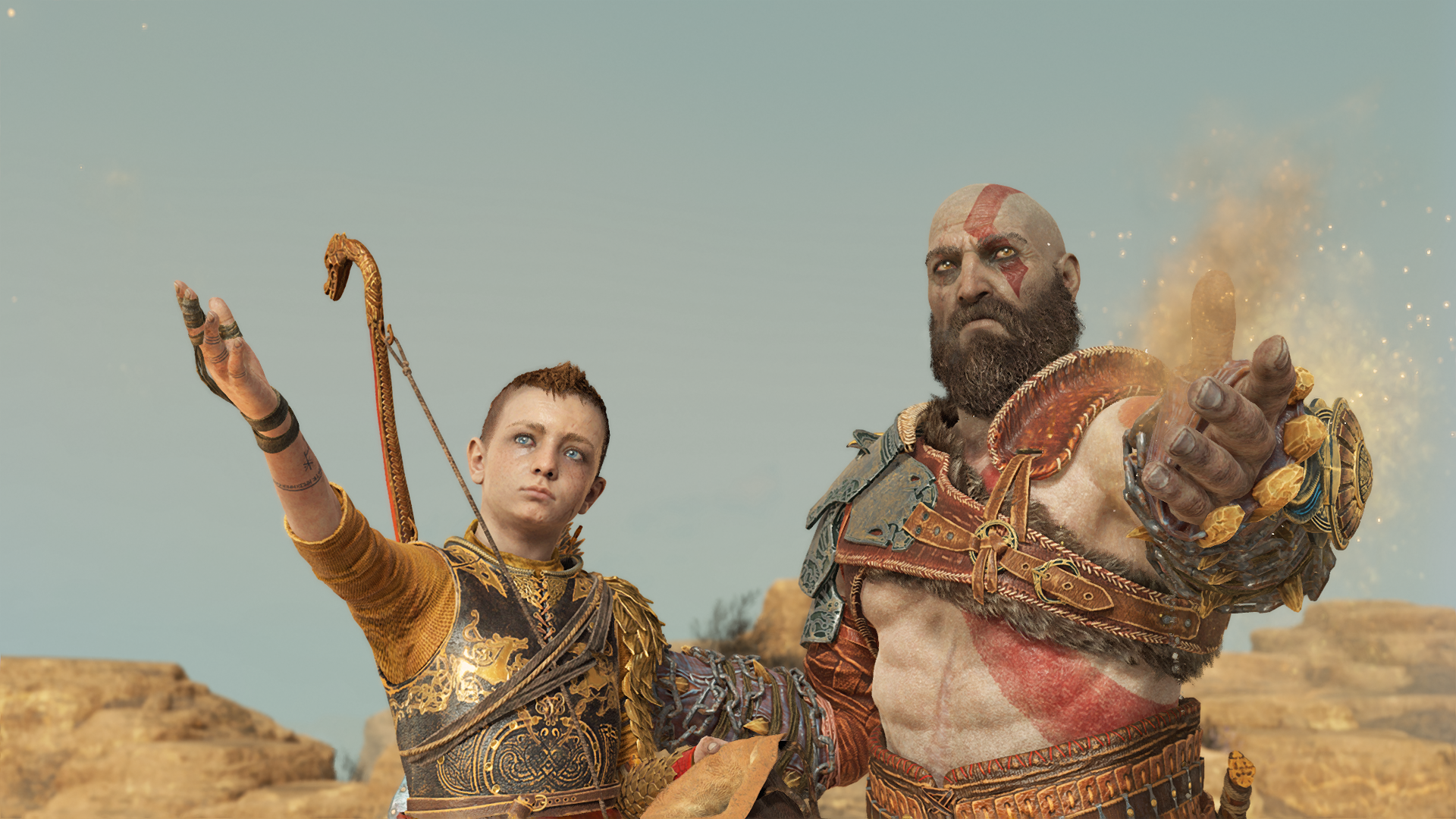 Kratos and Atreus from God of War HD Wallpaper