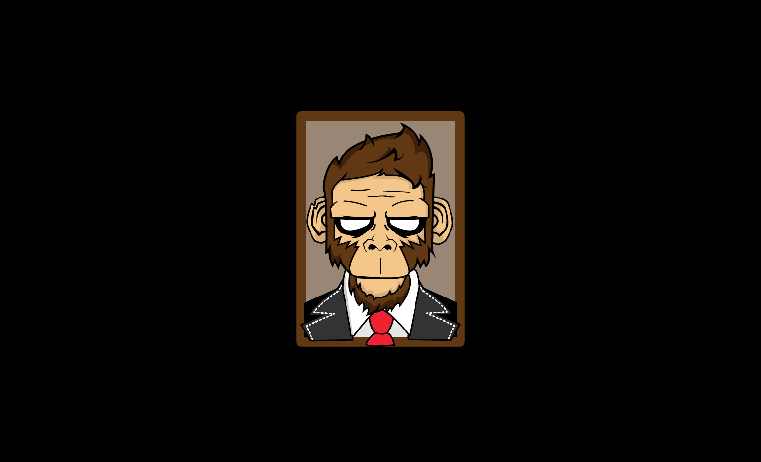 Monkey in a suit and tie HD Wallpaper