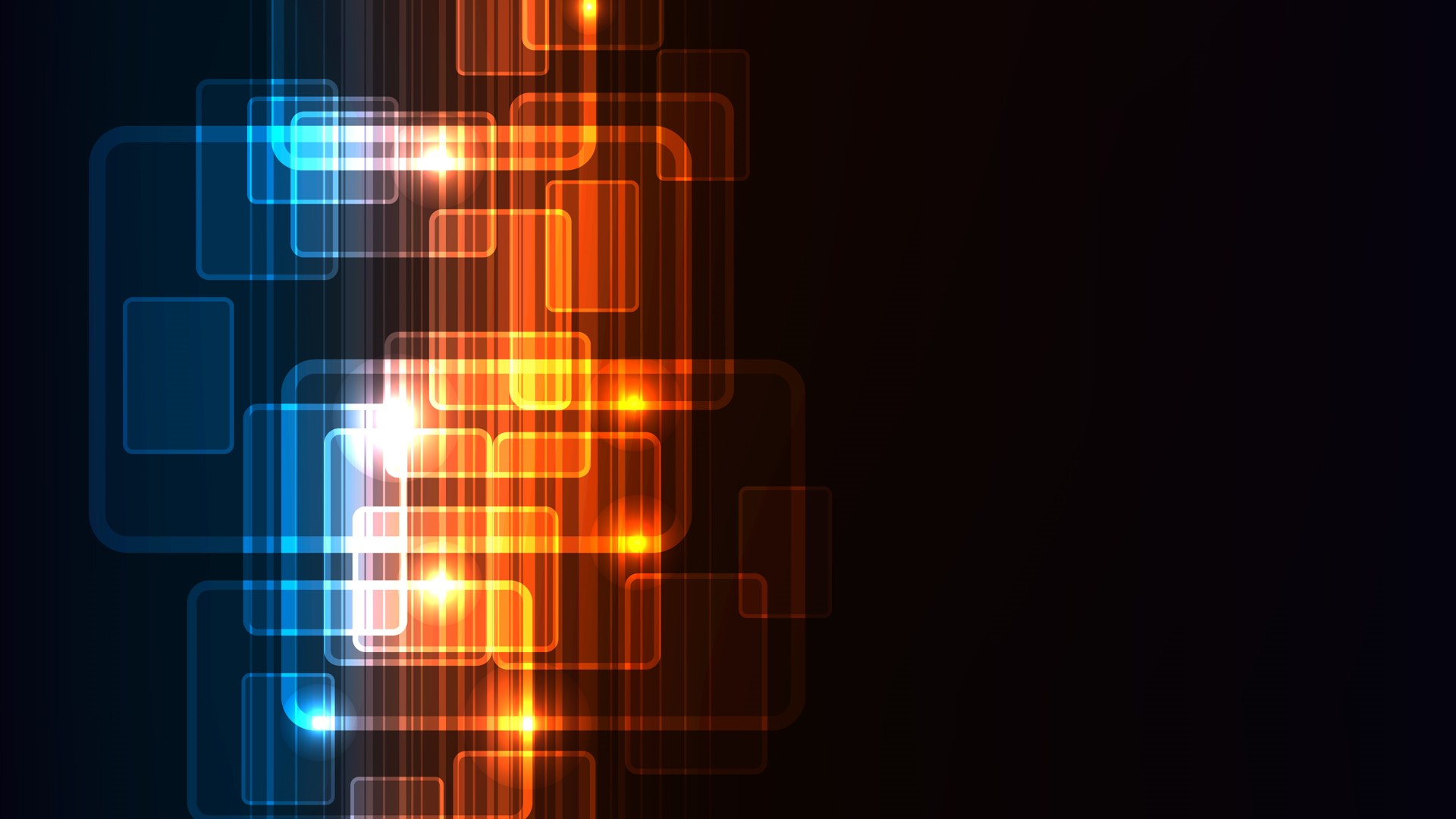 Abstract glowing rectangles and lines HD Wallpaper