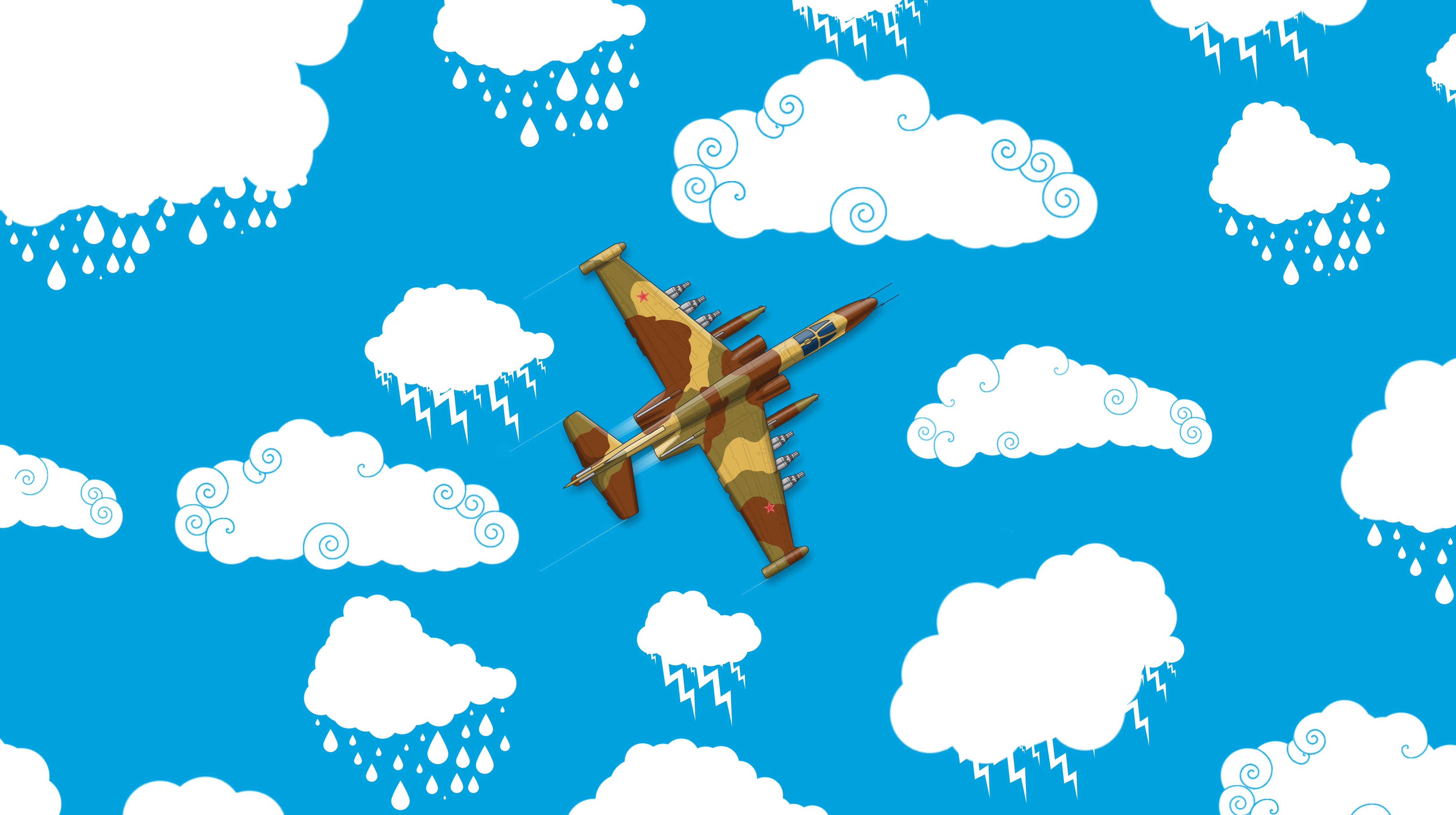 4K Sukhoi Su-25 military aircraft artwork HD Wallpaper