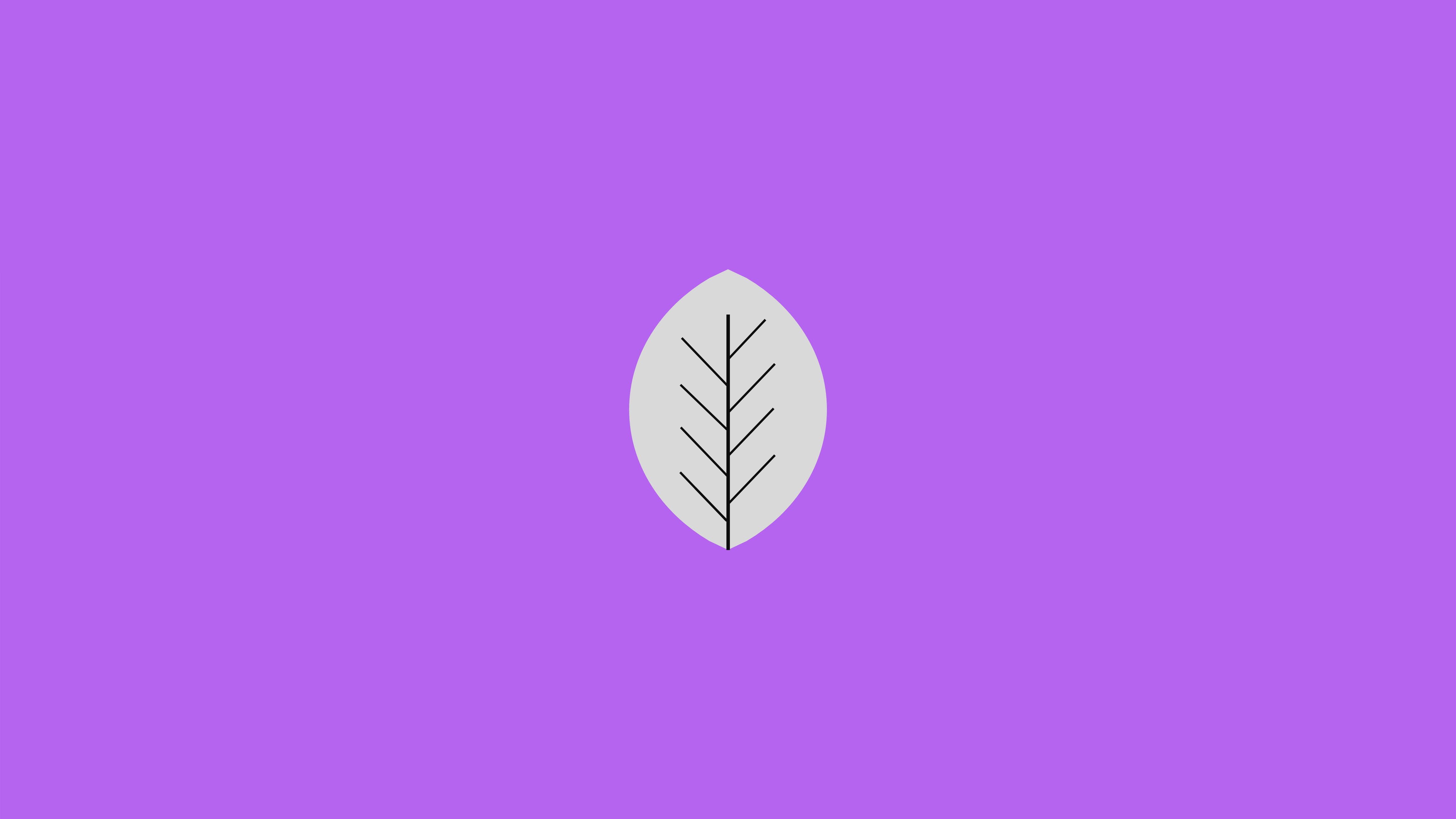 Minimalist leaf illustration on purple background HD Wallpaper