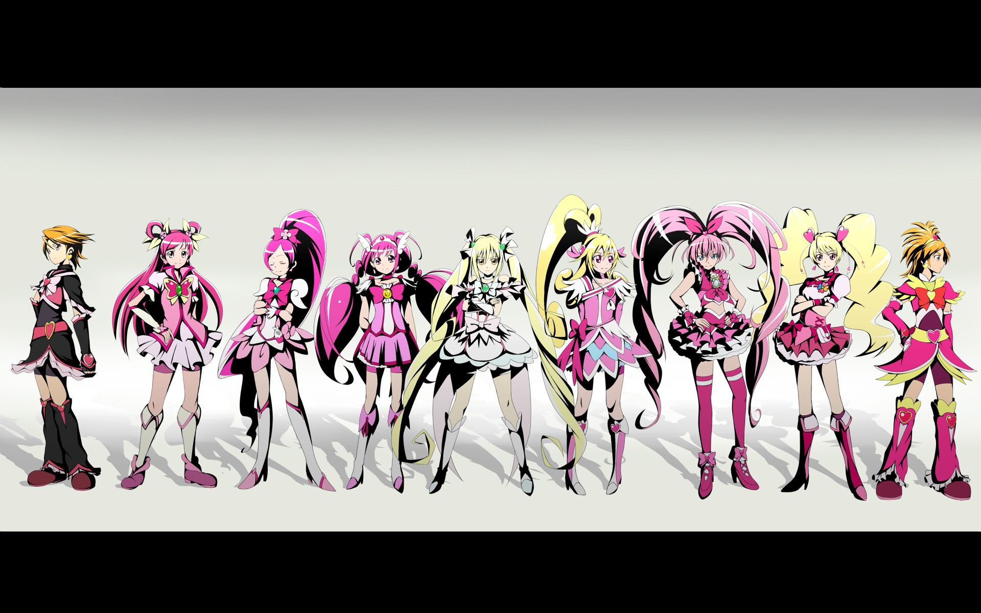 Precure girls lineup HD Wallpaper
