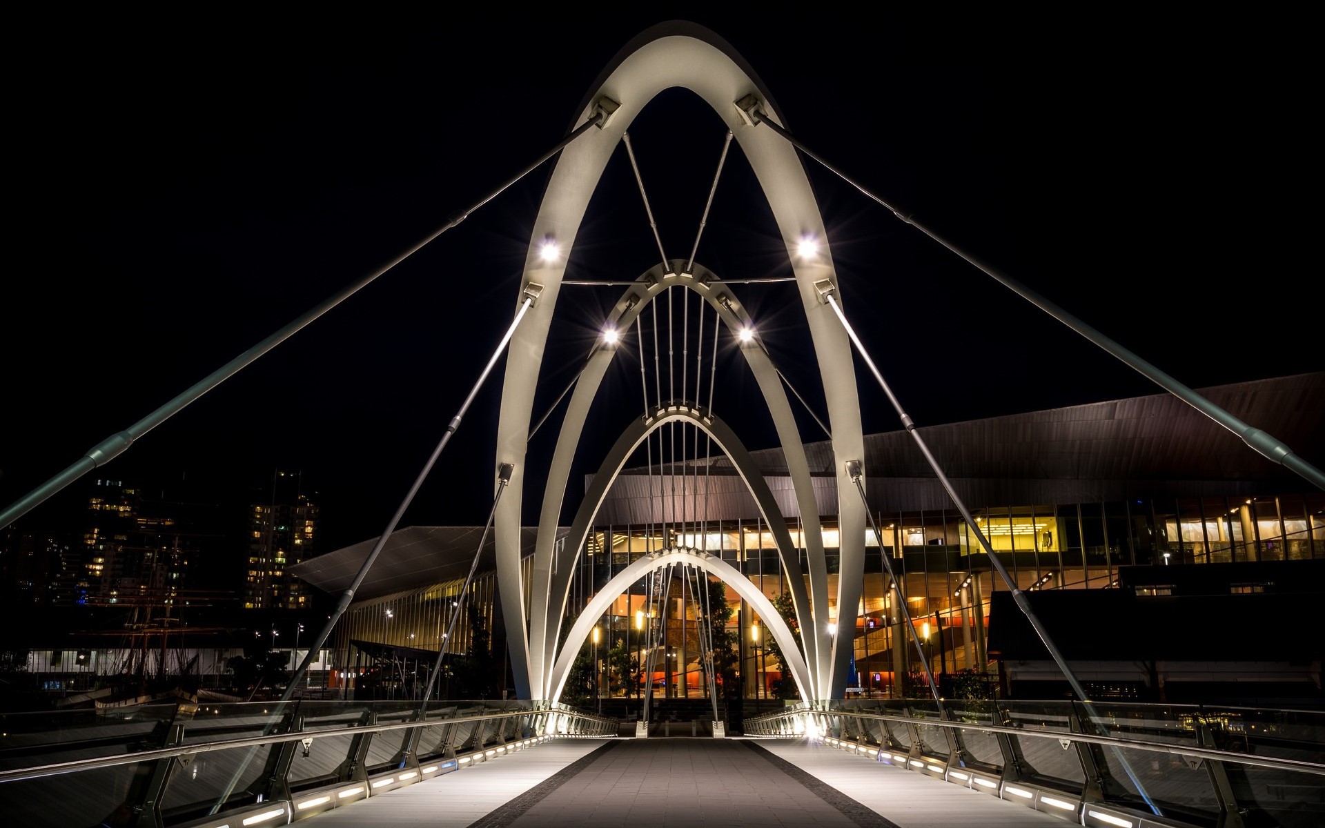 Melbourne Seafarers Bridge at Night HD Wallpaper