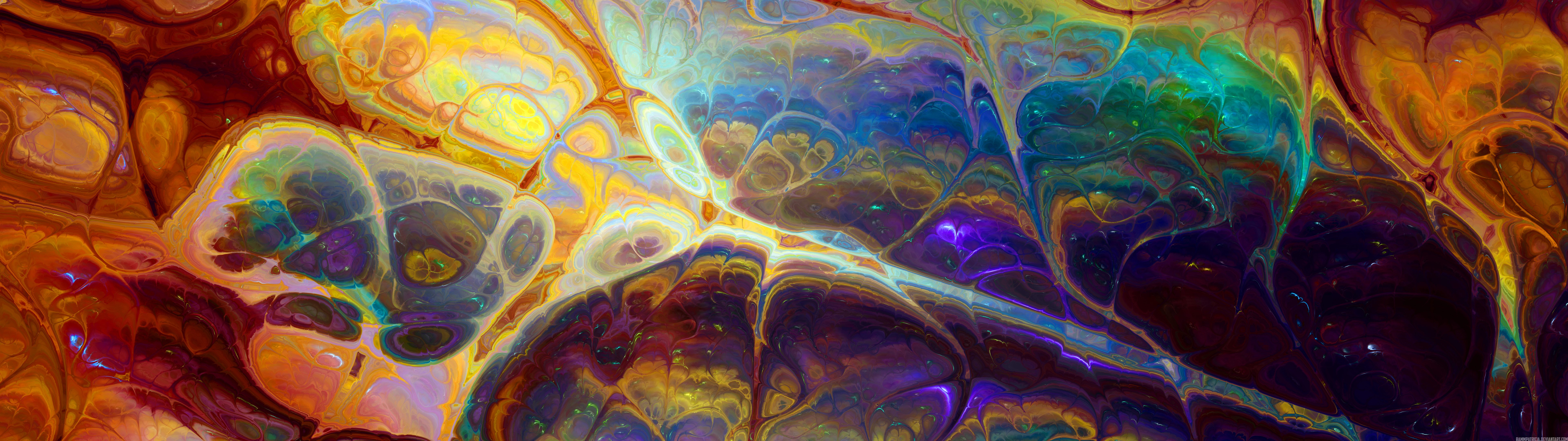 Abstract colorful nebula digital art HD Wallpaper